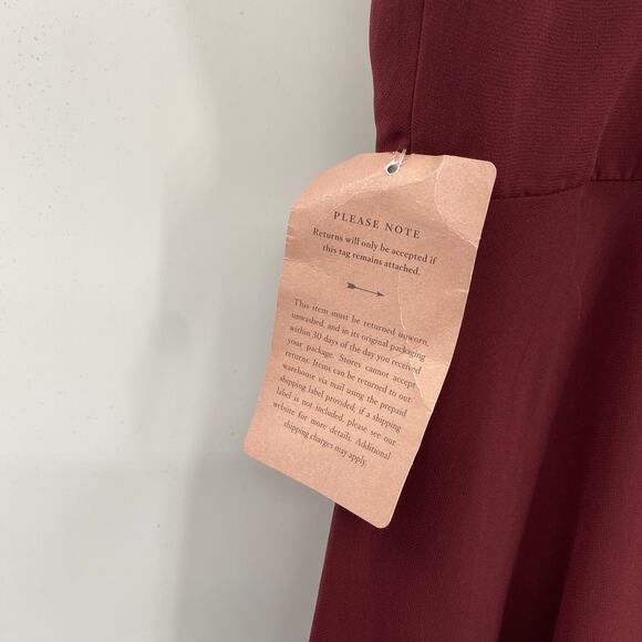 Jenny Yoo BHLDN Farrah Gown Ruffle Skirt Front Slit Chiffon Hibiscus Red NEW 4 - Picture 10 of 12